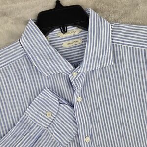 Suitsupply Light Blue and White Pinstripe Shirt